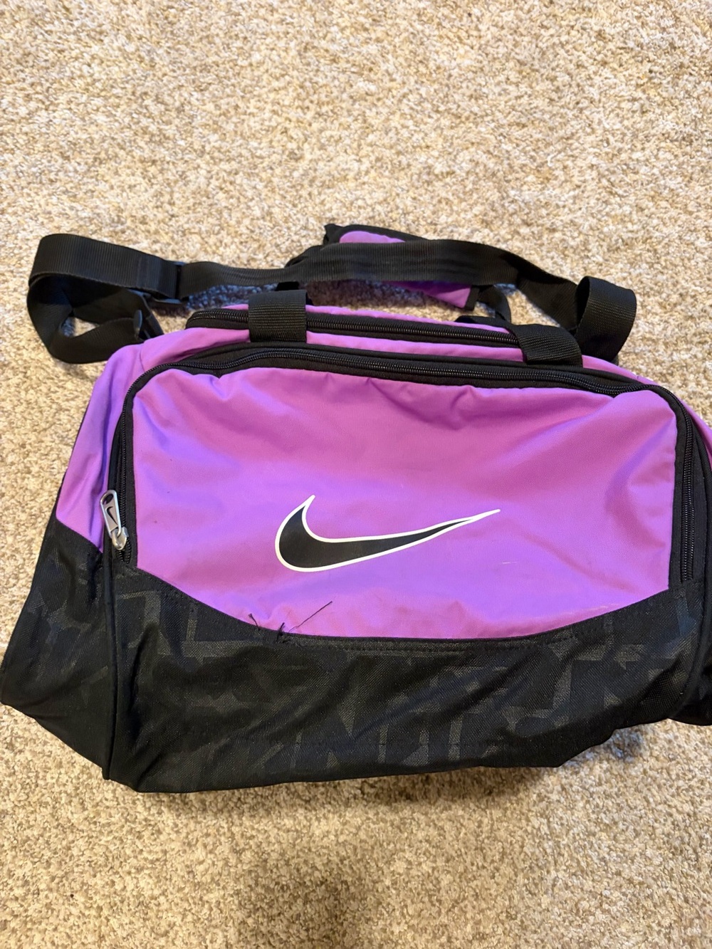 Nike Purple and Black Sports Duffel